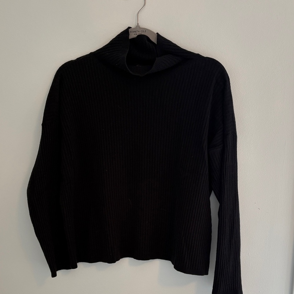 Eileen Fisher Black Ribbed Turtleneck